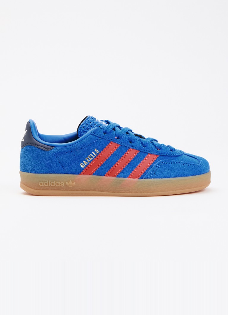Adidas Meisjes Gazelle Indoor sneaker van suède met logo in de kleur Blauw, maat: 28