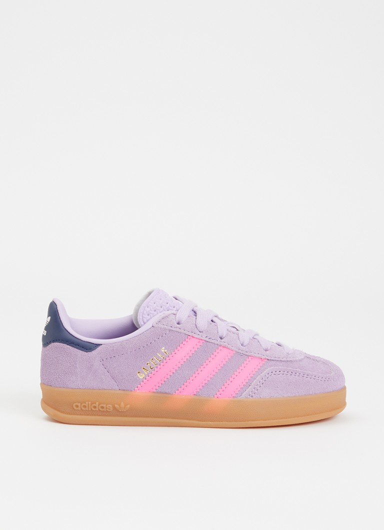 Adidas Meisjes Gazelle Indoor J sneaker van suède in de kleur Paars, maat: 28