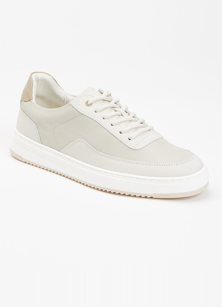 Filling Pieces Heren Mondo Tech Crumbs sneaker van leer in de kleur Gebroken wit, maat: 46