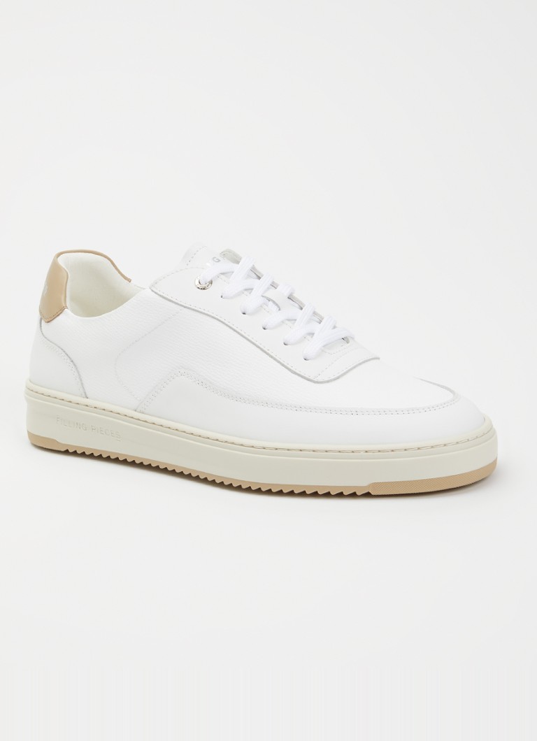 Filling Pieces Heren Mondo Crumbs sneaker van leer in de kleur Wit, maat: 40