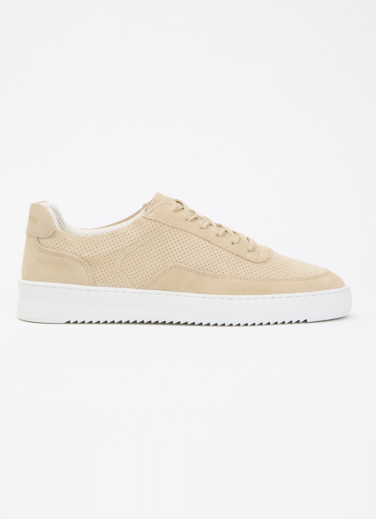 Filling Pieces Heren Mondo Perforated sneaker van suède in de kleur Beige, maat: 43