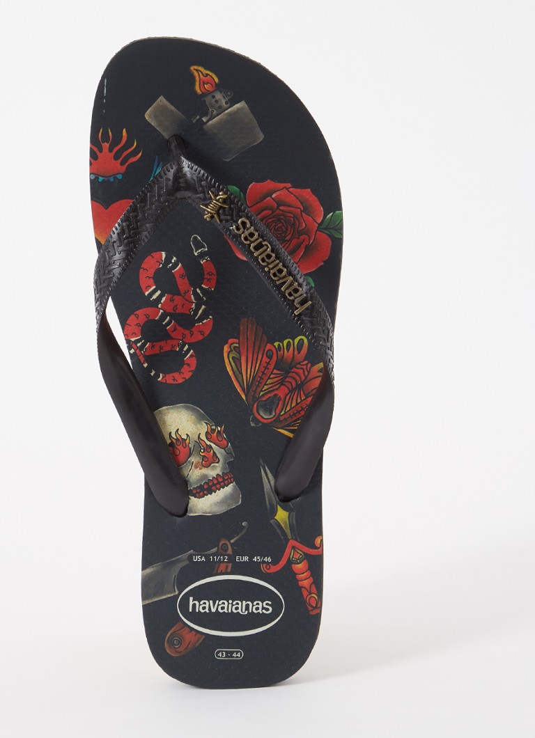 Havaianas Heren Tribo slipper met logo in de kleur Zwart, maat: 39