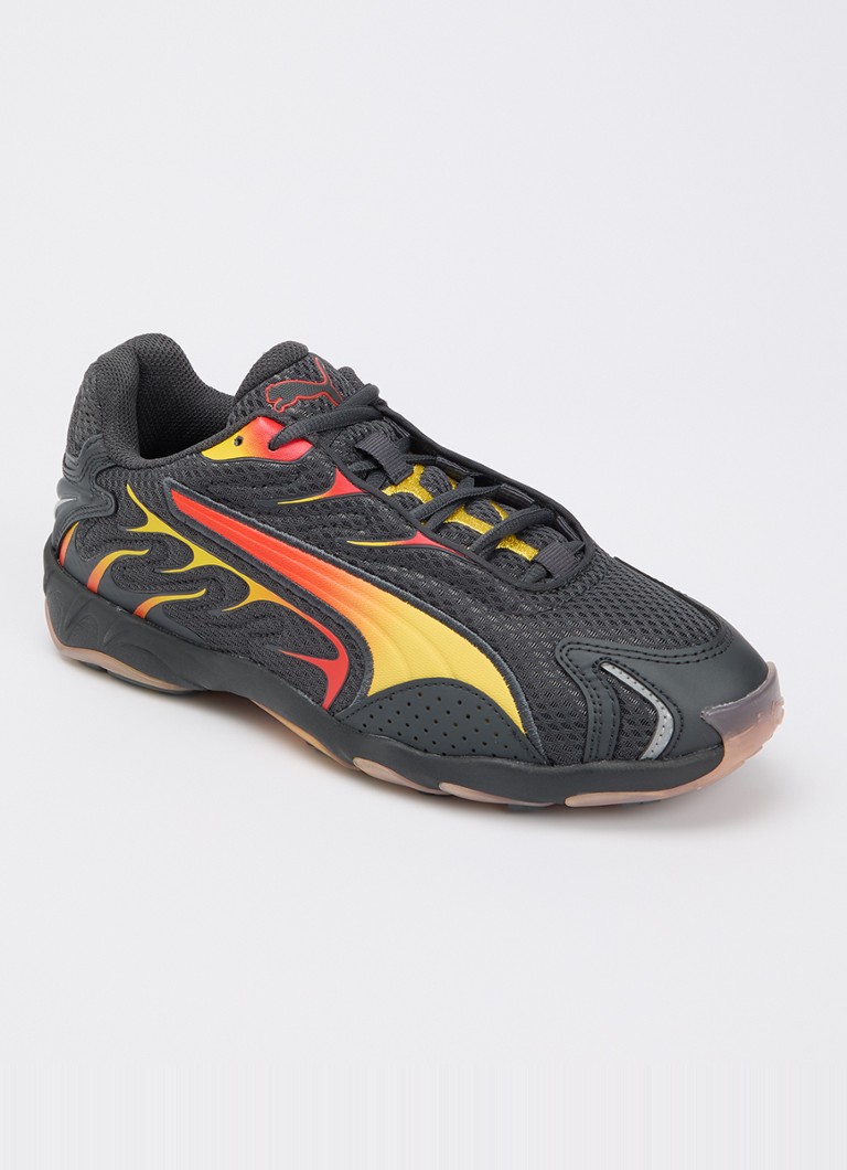 Puma Jongens Inhale sneaker van mesh in de kleur Donkergrijs, maat: 38
