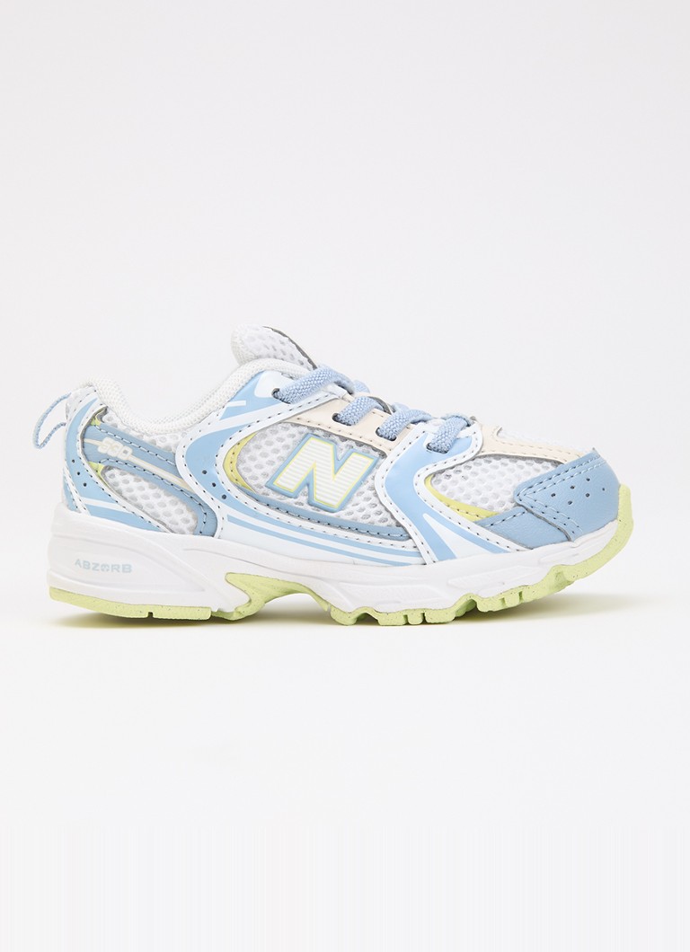 New Balance Meisjes 530 sneaker van mesh met logo en glanzende finish in de kleur Lichtblauw, maat: 17