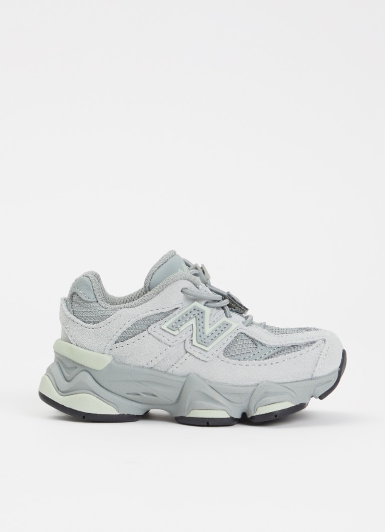 New Balance Meisjes 9060 sneaker van suède met logo in de kleur Olijfgroen, maat: 27,5