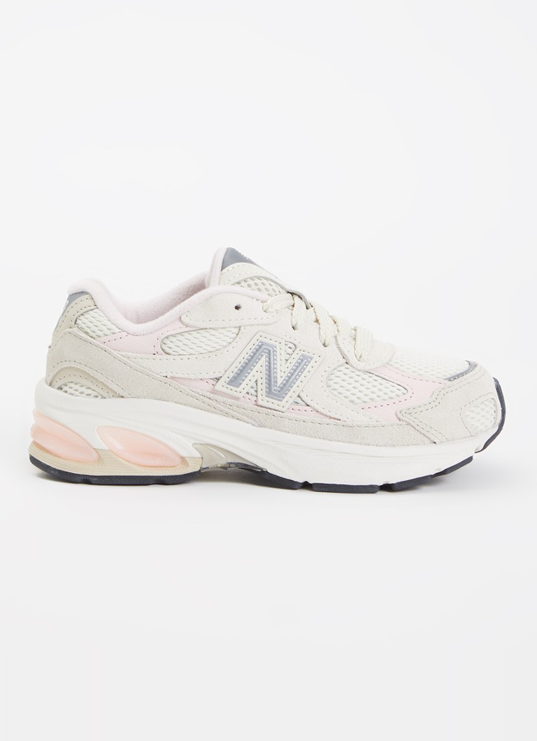 New Balance Meisjes Abzorb 2010 sneaker van suède met details van mesh in de kleur Gebroken wit, maat: 33
