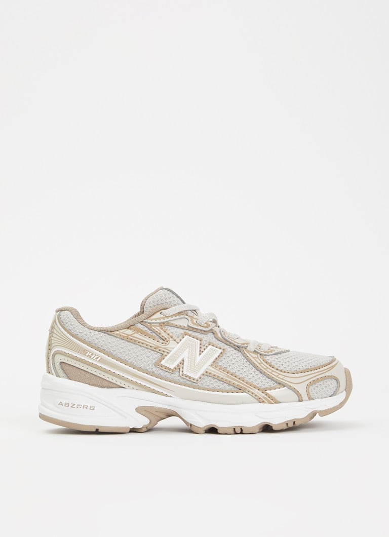 New Balance Meisjes 740 sneaker met mesh details in de kleur Donkerbeige, maat: 32