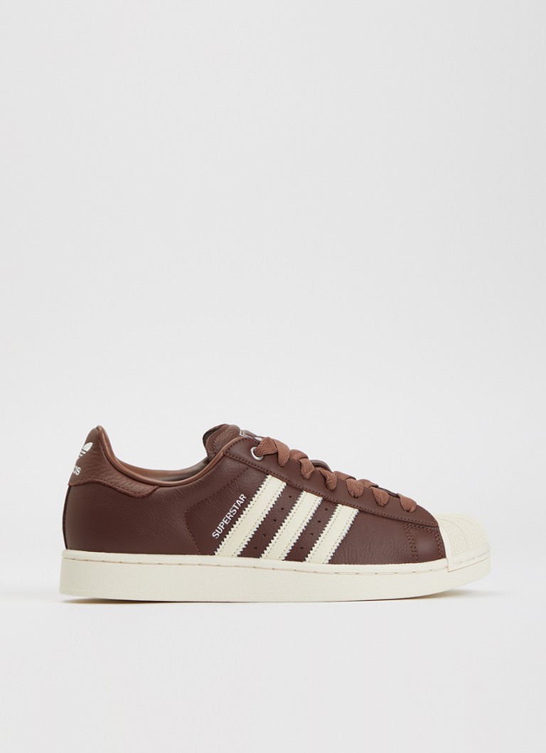 Adidas Heren Superstar II sneaker van leer met logo in de kleur Kastanjebruin, maat: 42