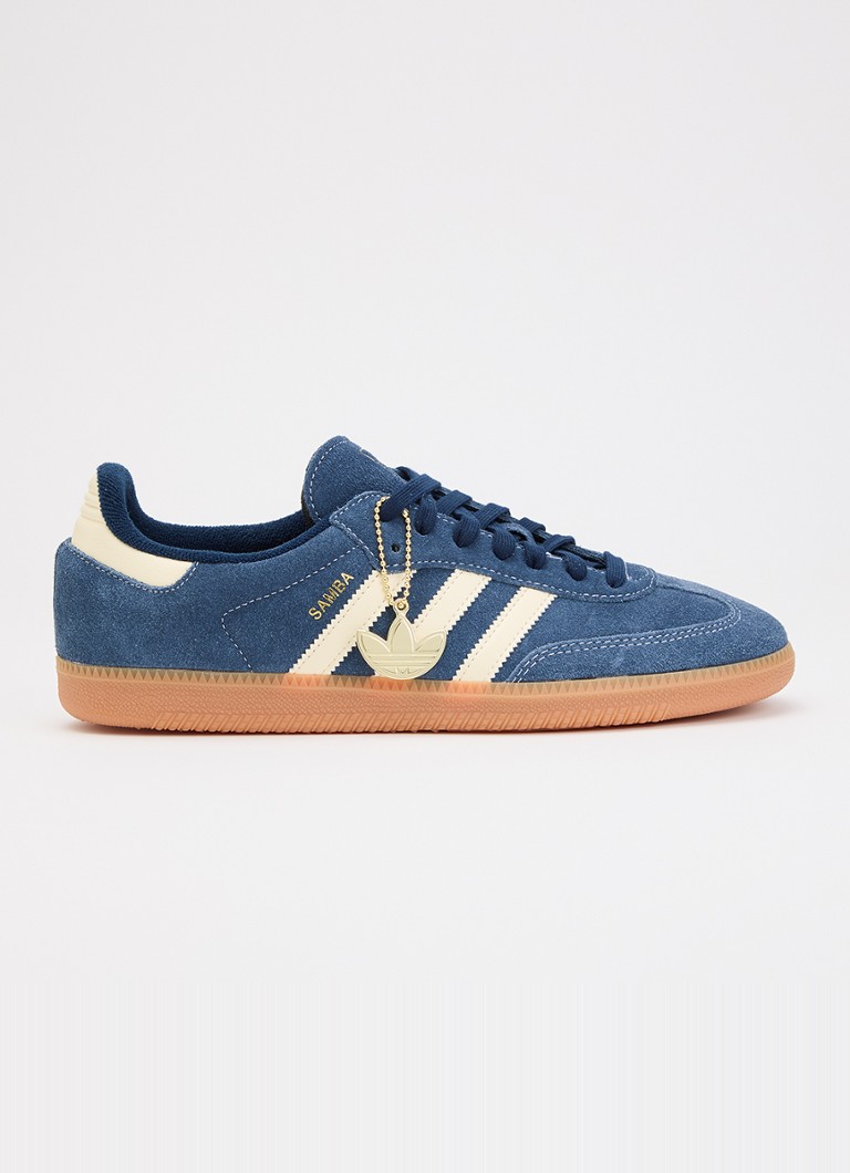 Adidas Heren Samba OG sneaker met logo in de kleur Blauw, maat: 42