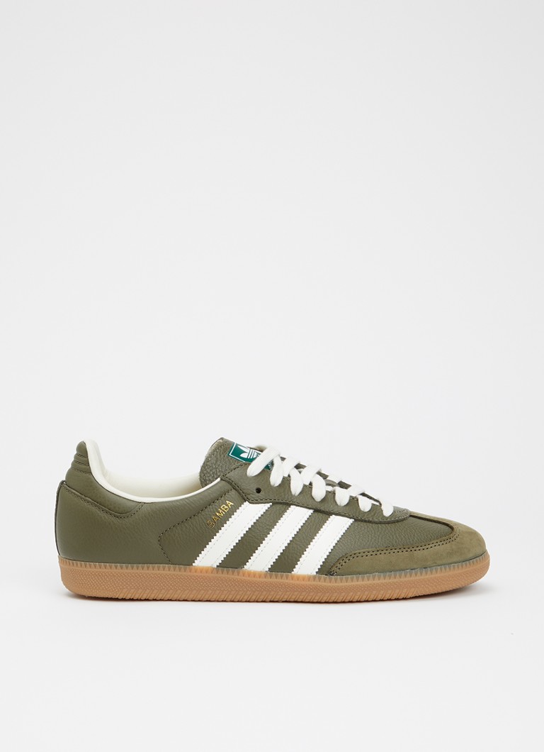 Adidas Heren Samba OG sneaker van leer met suède details in de kleur Bronsgroen, maat: 42 2/3
