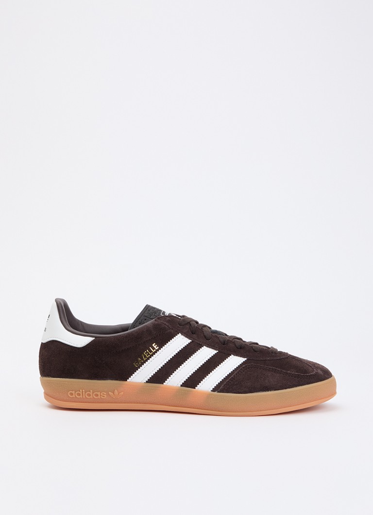 Adidas Heren Gazelle Indoor sneaker van suède met logo in de kleur Donkerbruin, maat: 42