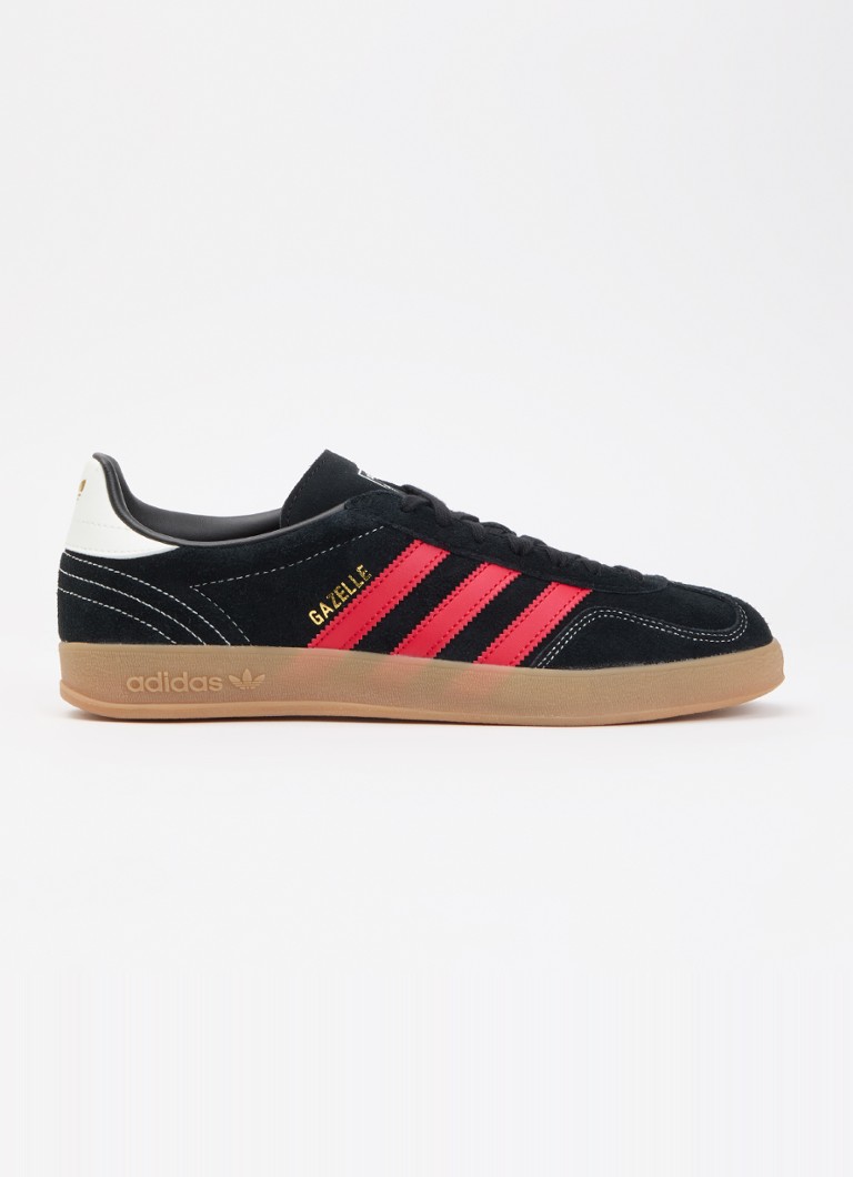 Adidas Heren Gazelle Indoor sneaker van suéde met details van leer in de kleur Zwart, maat: 44