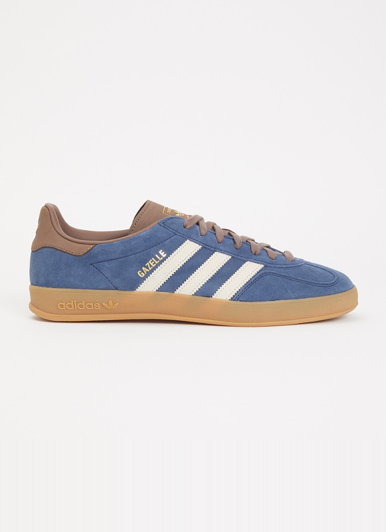 Adidas Heren Gazelle Indoor sneaker van suéde met details van leer in de kleur Blauw, maat: 45 1/3