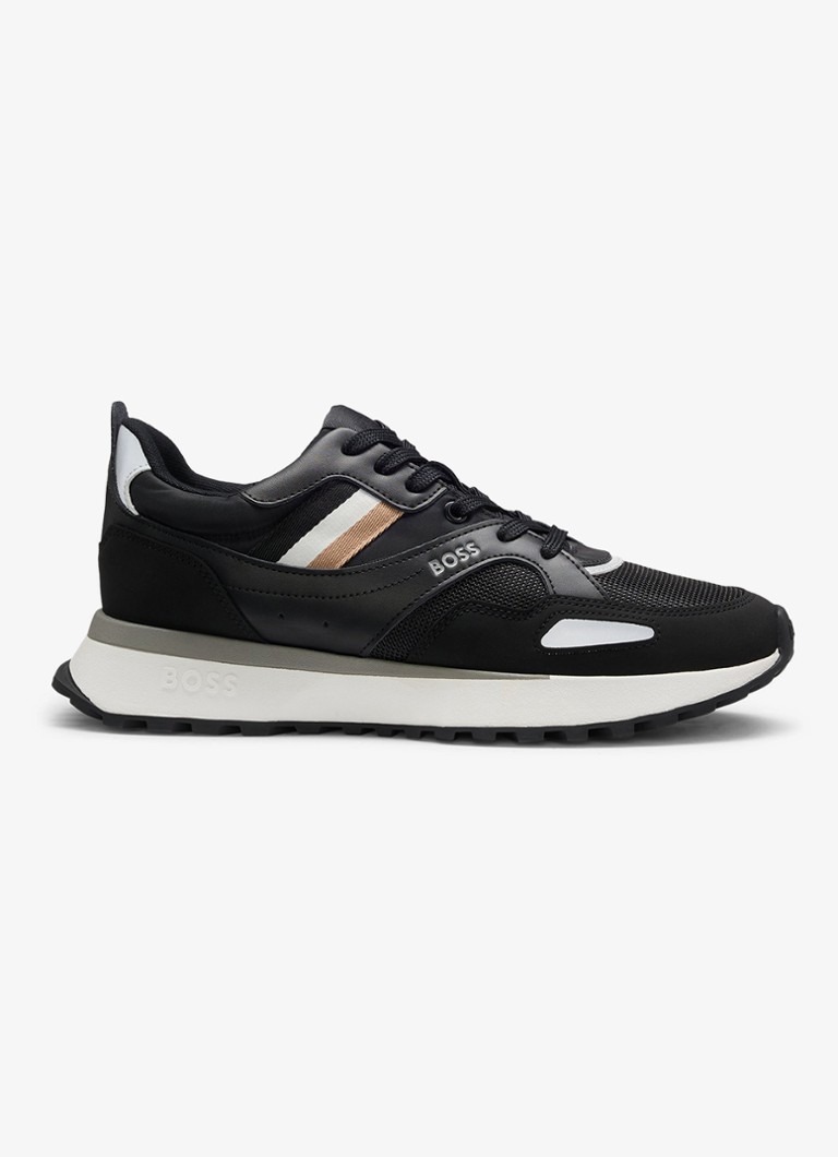 BOSS Heren Jonah sneaker met mesh details in de kleur Zwart