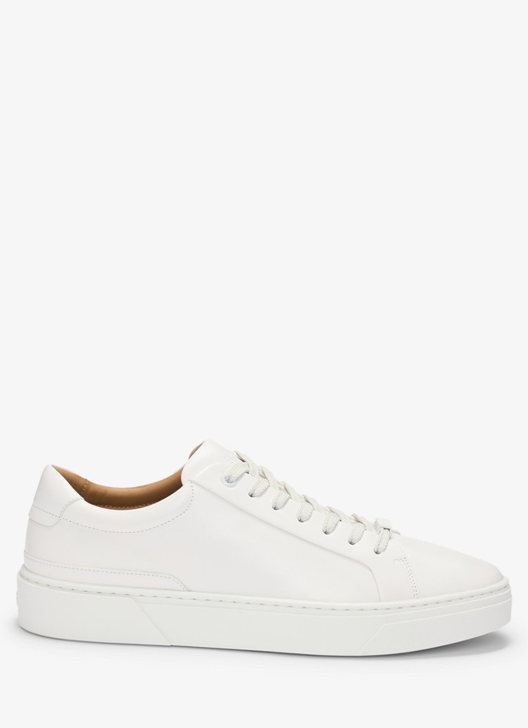 BOSS Heren Gary sneaker van leer in de kleur Gebroken wit