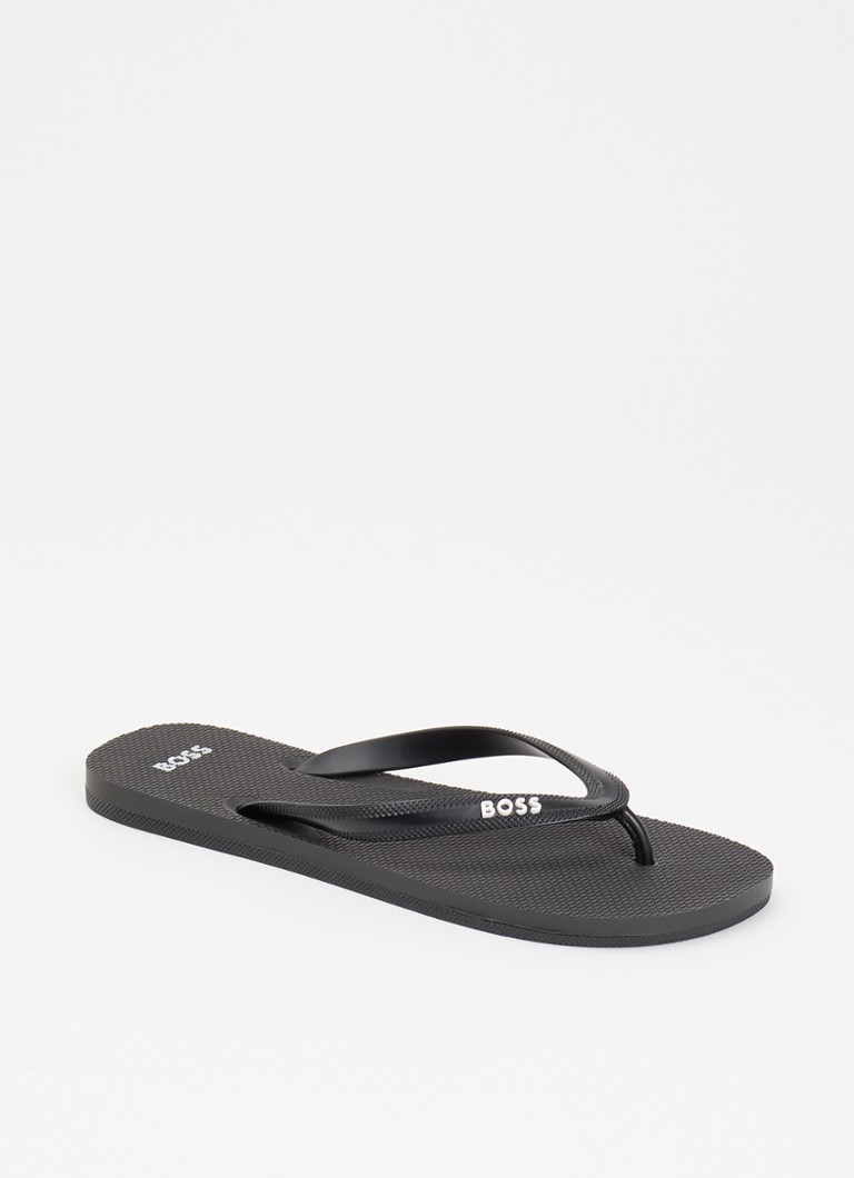 BOSS Heren Slipper met logo in de kleur Zwart