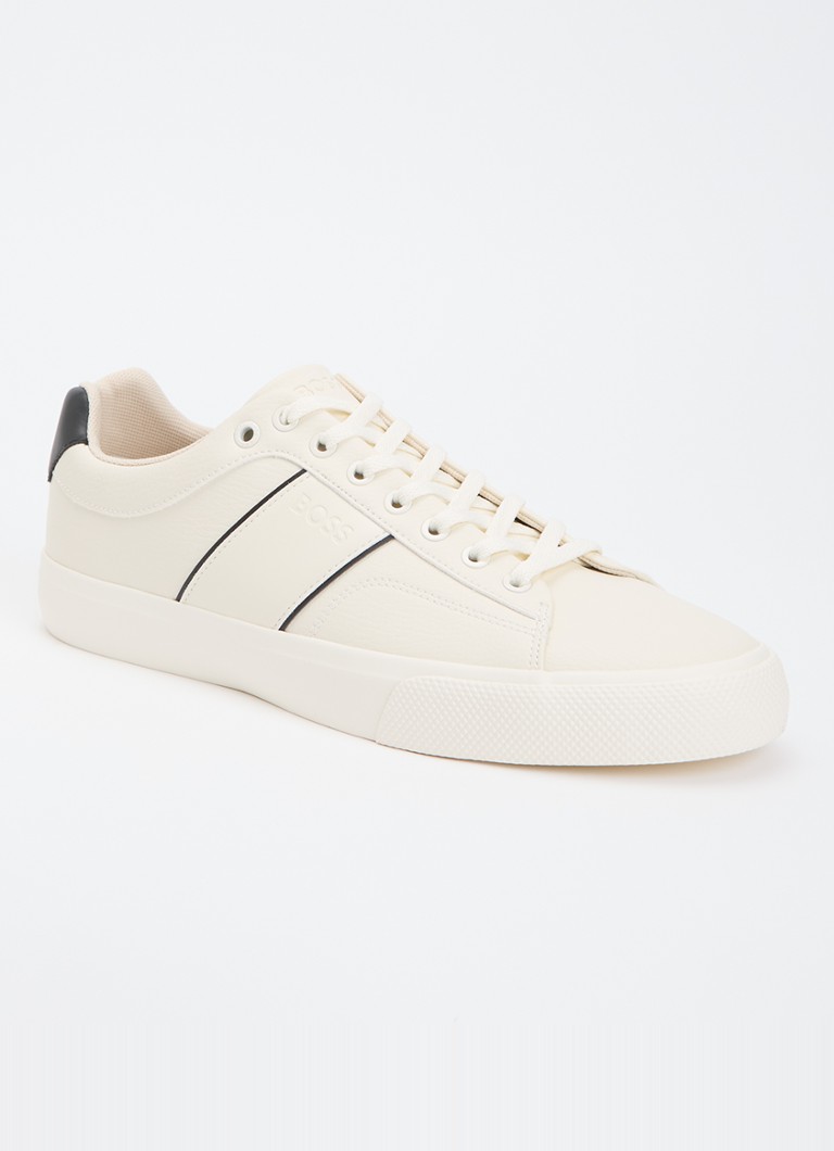 BOSS Heren Aiden sneaker met logo in de kleur Gebroken wit