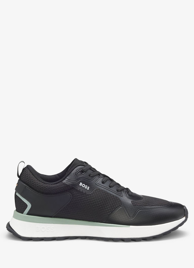 BOSS Heren Jonah sneaker met mesh details in de kleur Diepzwart
