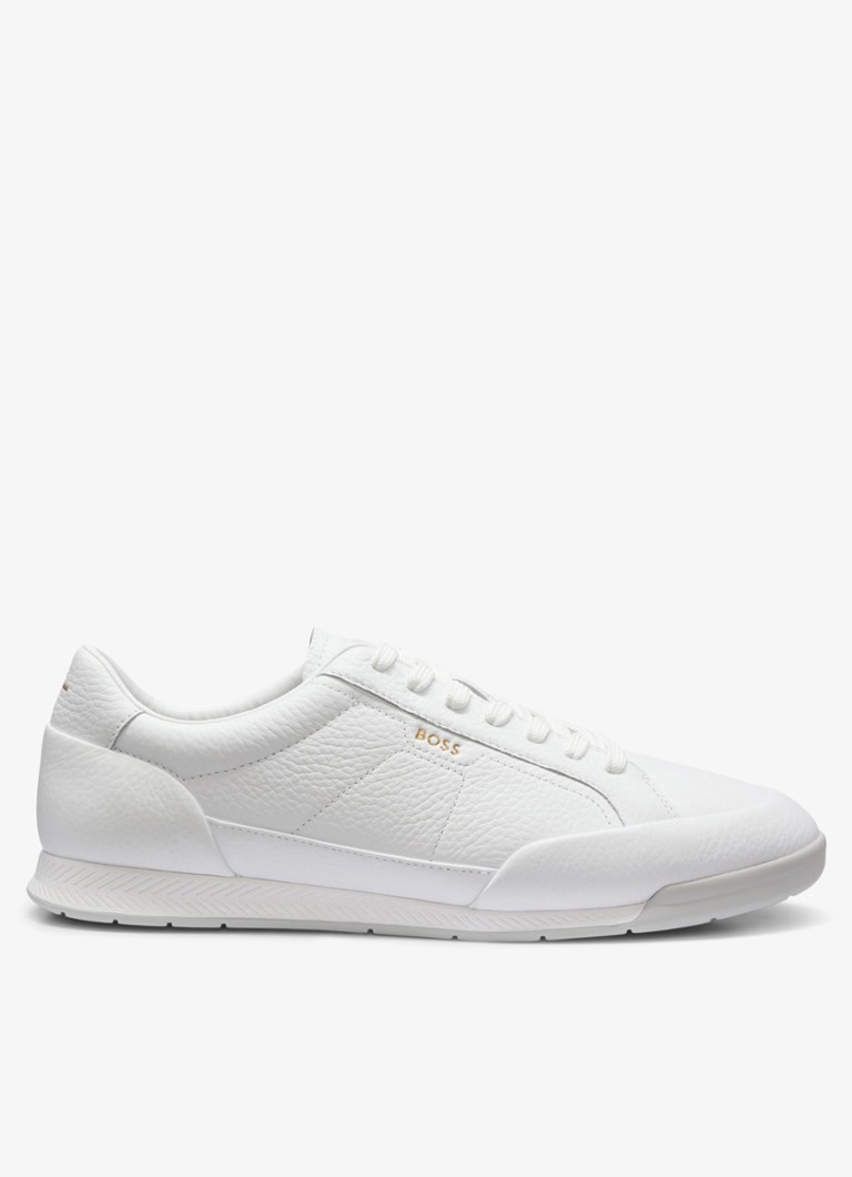 BOSS Heren Sneaker met logo in de kleur Gebroken wit