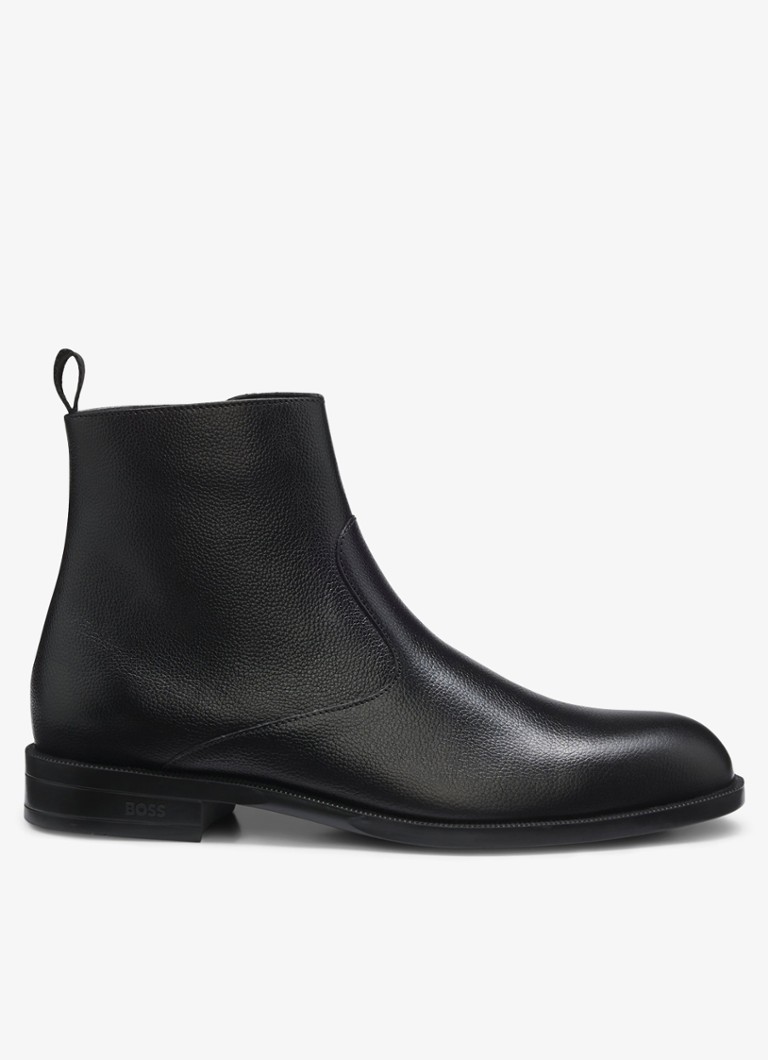 BOSS Heren Chelsea boot van leer in de kleur Zwart