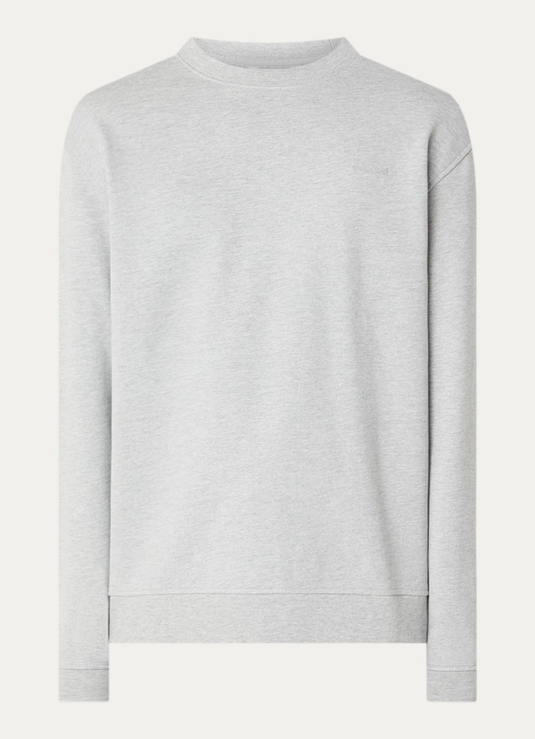 Selected Heren Aron sweater met gemêleerd dessin in de kleur Grijsmele, maat: XXL