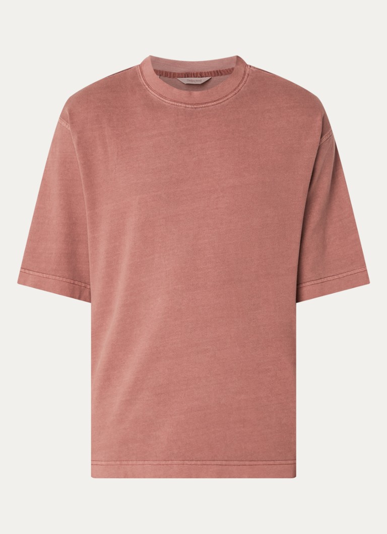 Selected Heren Boxy Cory T-shirt met stretch in de kleur Rood, maat: S