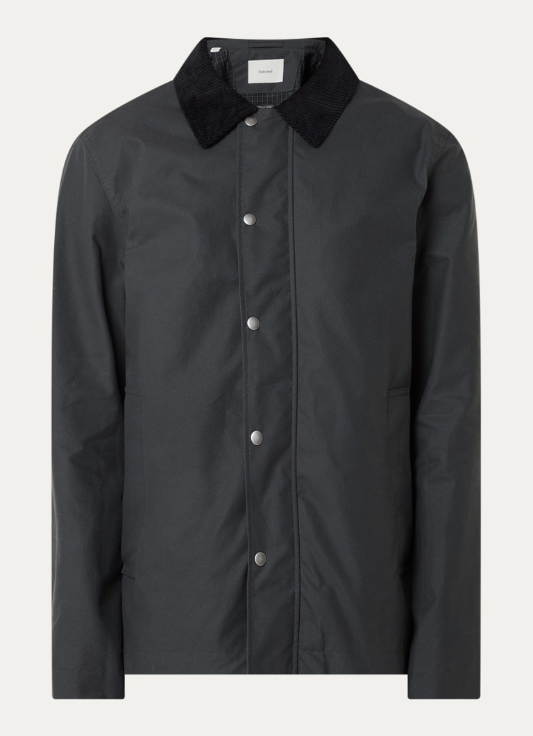 Selected Heren Walter trenchcoat met steekzakken in de kleur Antraciet, maat: S