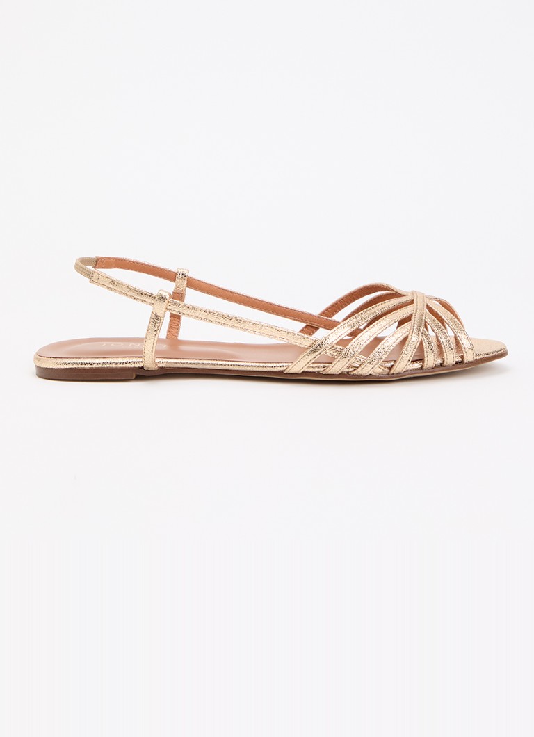 Jonak Dames Deluck sandaal van leer met metallic finish in de kleur Goud