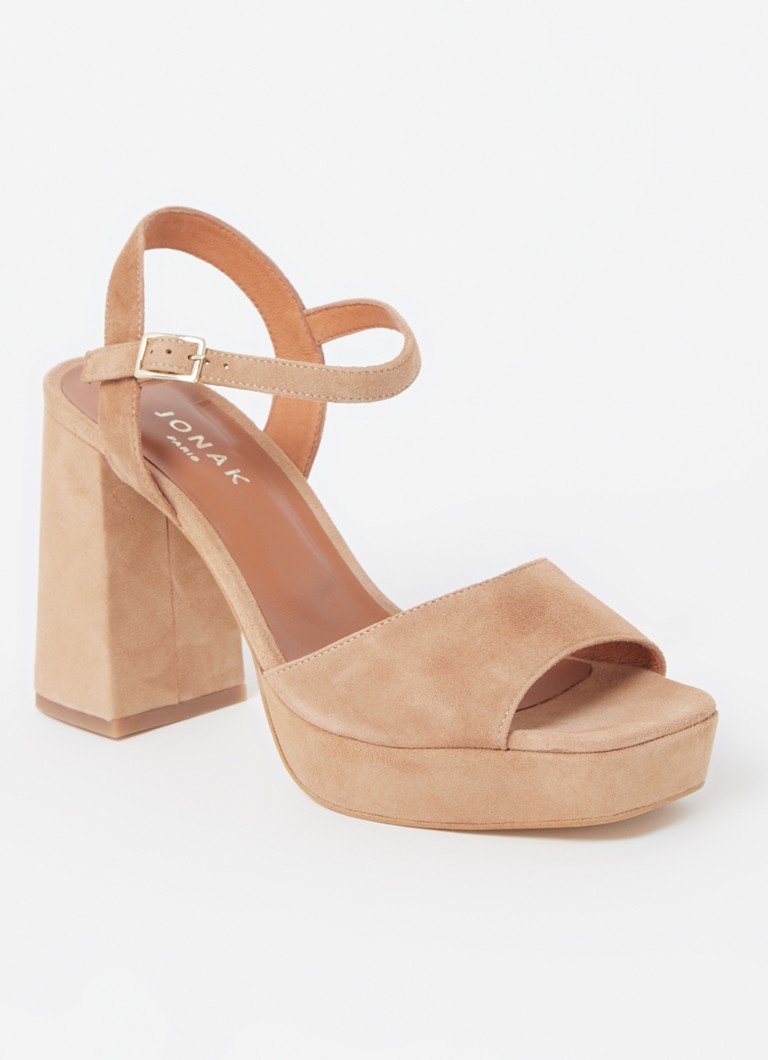 Jonak Dames Vlada sandalette van suède in de kleur Camel