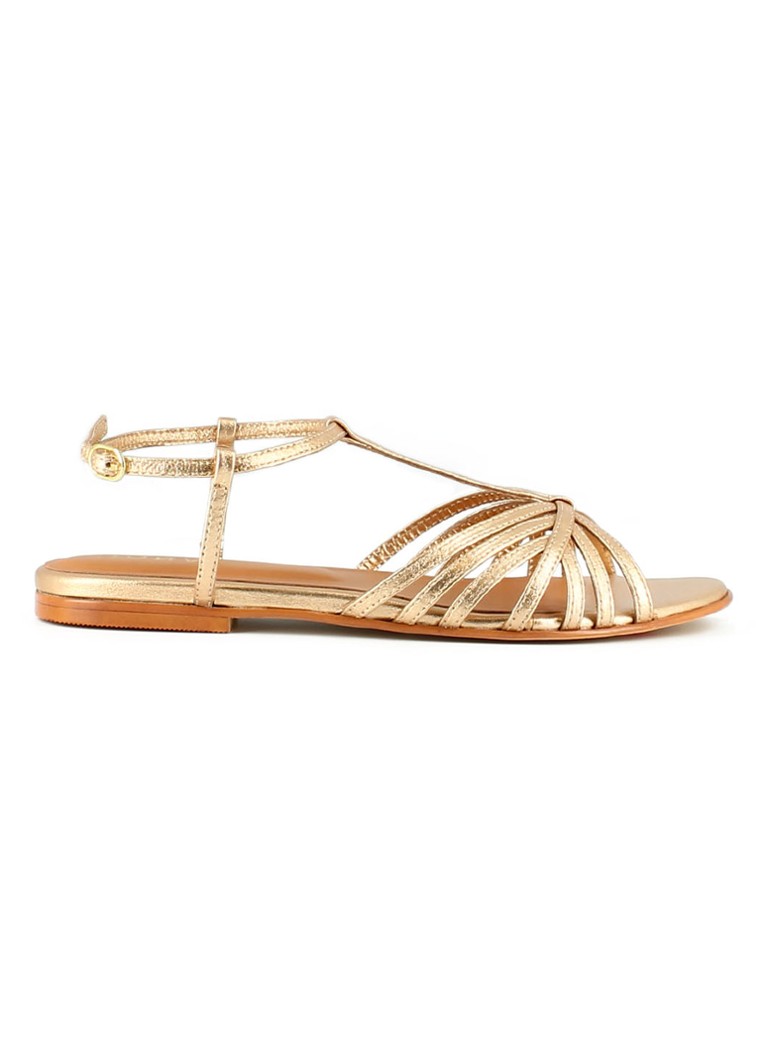 Jonak Dames Wallonie sandaal van leer met metallic finish in de kleur Goud