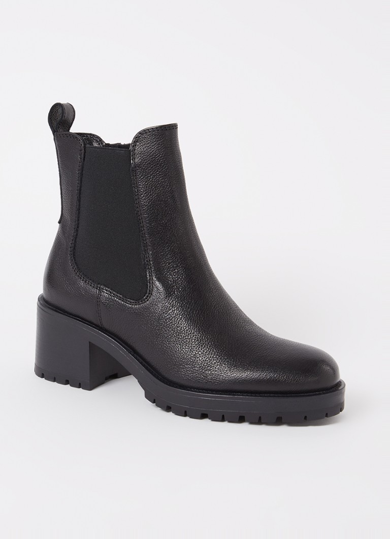 Jonak Dames Cecile chelsea boot van leer in de kleur Zwart