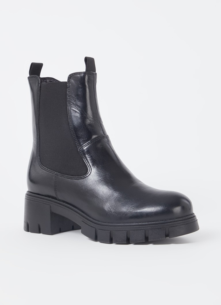 Jonak Dames Arona chelsea boot van leer in de kleur Zwart