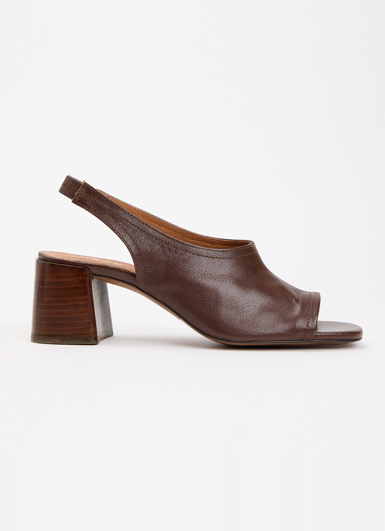 Jonak Dames Brownie sandalette van geitenleer in de kleur Kastanjebruin