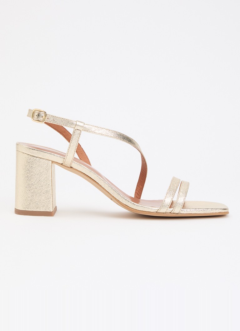 Jonak Dames Vimy sandalette met metallic finish in de kleur Witgoud