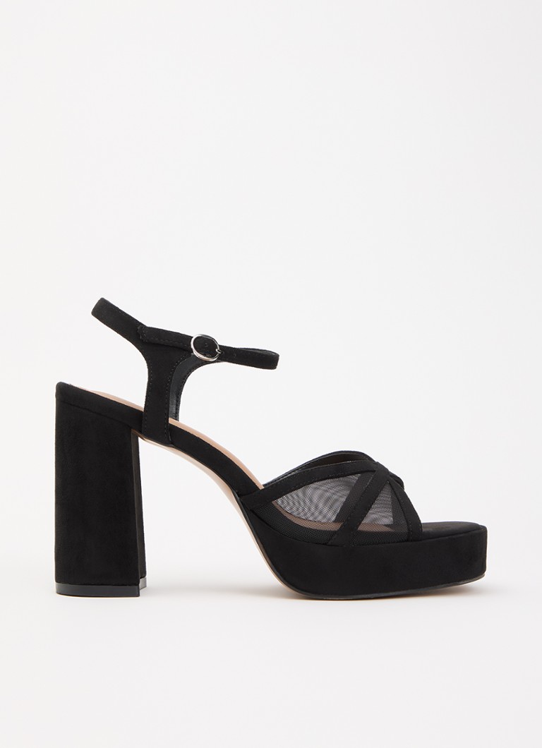 Jonak Dames Jennyfer sandalette met details van mesh in de kleur Zwart