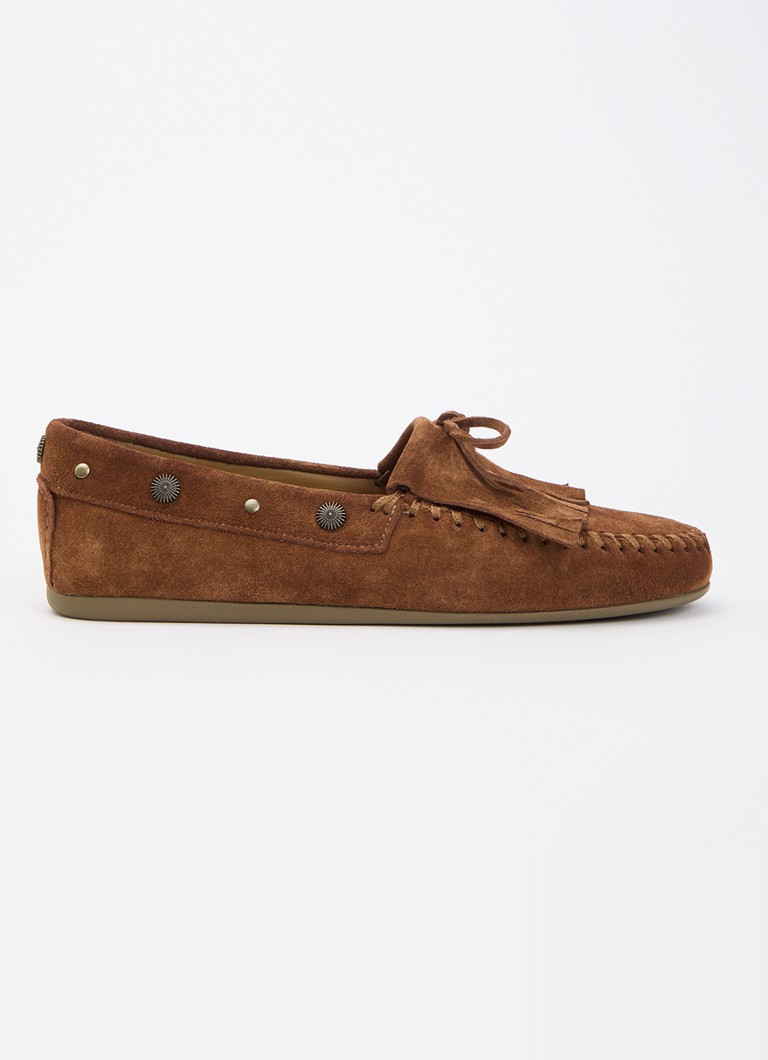 Jonak Dames Louison mocassin van kalfssuède in de kleur Cognac