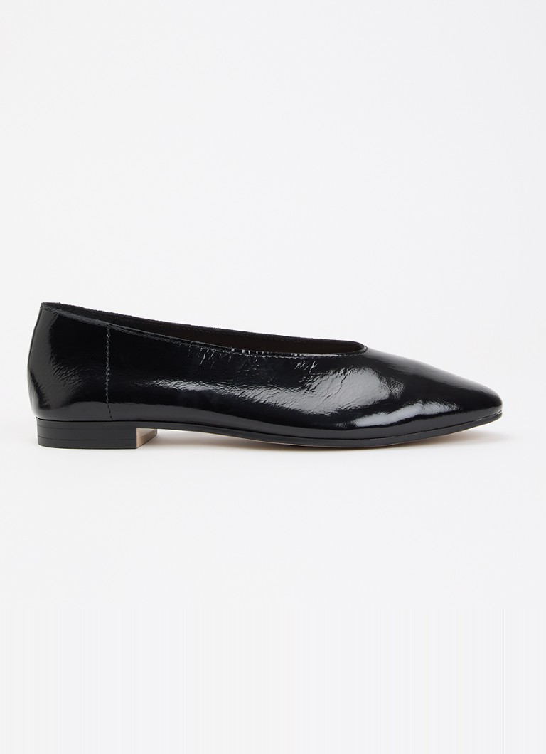 Jonak Dames Natalia ballerina van leer met lakfinish in de kleur Zwart