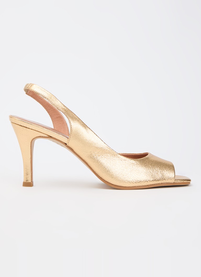 Jonak Dames Dira slingback van geitenleer met metallic finish in de kleur Goud