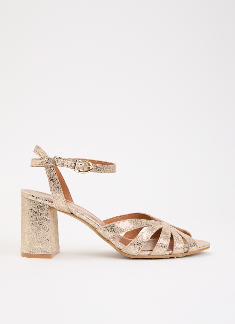 Jonak Dames Debacq sandalette met metallic finish in de kleur Witgoud