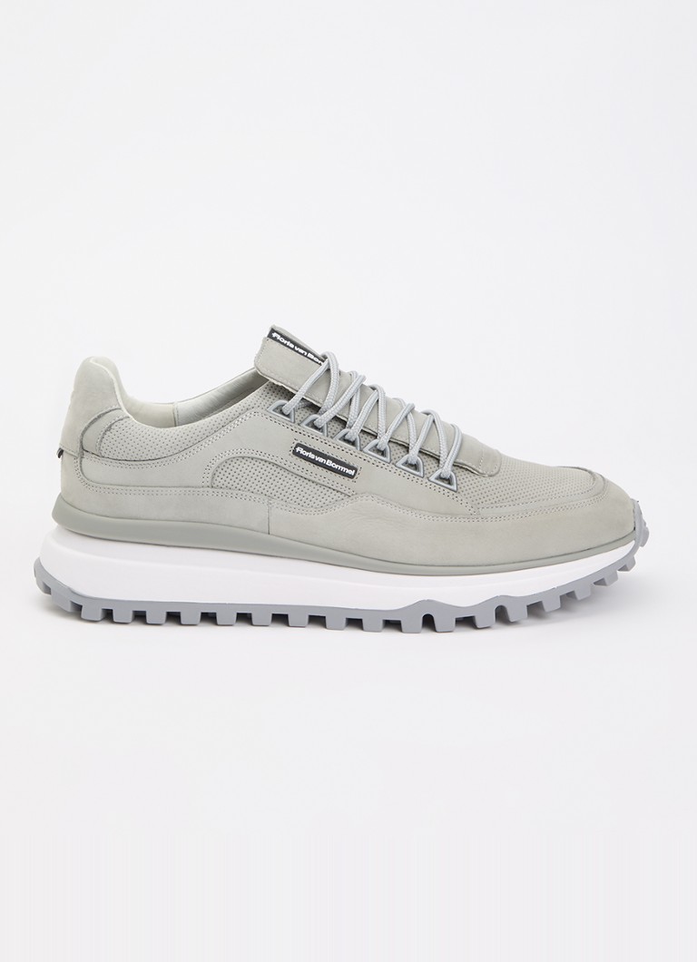 Floris van Bommel Heren De Gripper 03.03 sneaker van nubuck in de kleur Grijs, maat: 75