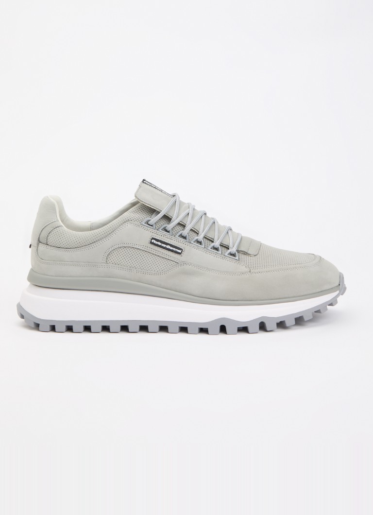 Floris van Bommel Heren De Gripper 03.03 sneaker van nubuck in de kleur Grijs, maat: 105