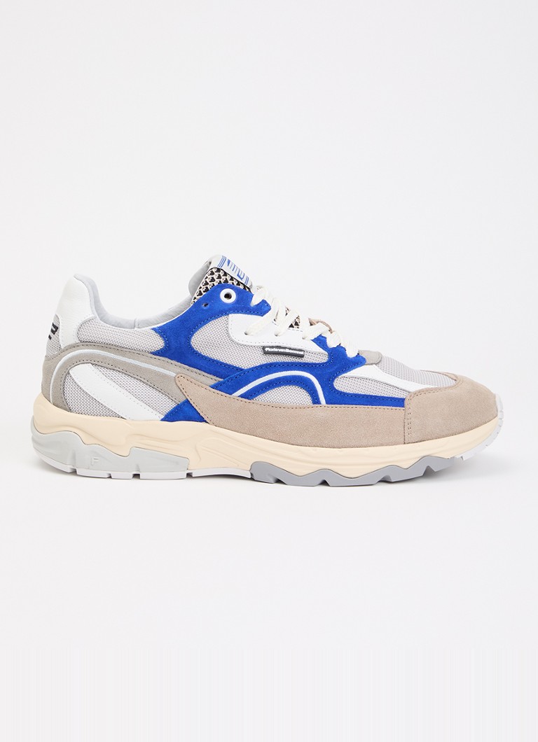 Floris van Bommel Heren De Rezer 01.26 sneaker met suède en mesh details in de kleur Donkerbeige, maat: 42