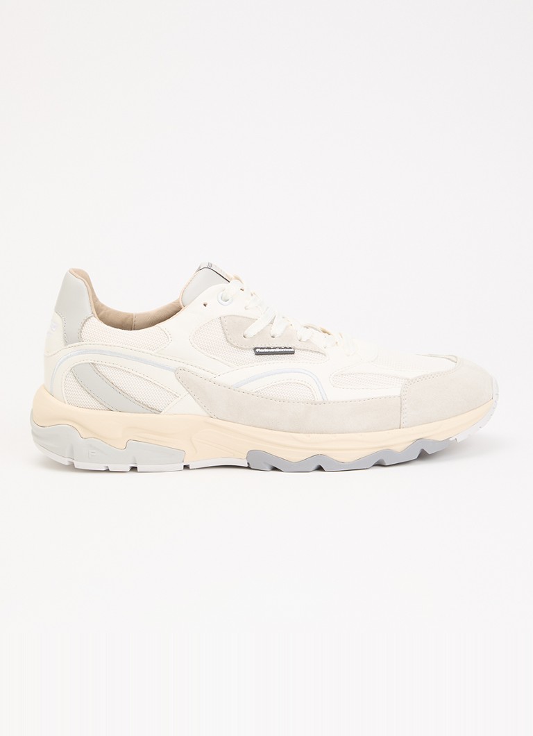 Floris van Bommel Heren De Rezer 01.32 sneaker van leer met details van suéde in de kleur Wit, maat: 42