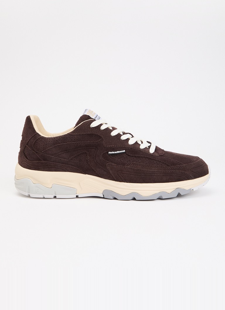 Floris van Bommel Heren De Rezer 02.05 sneaker van suède in de kleur Donkerbruin, maat: 44