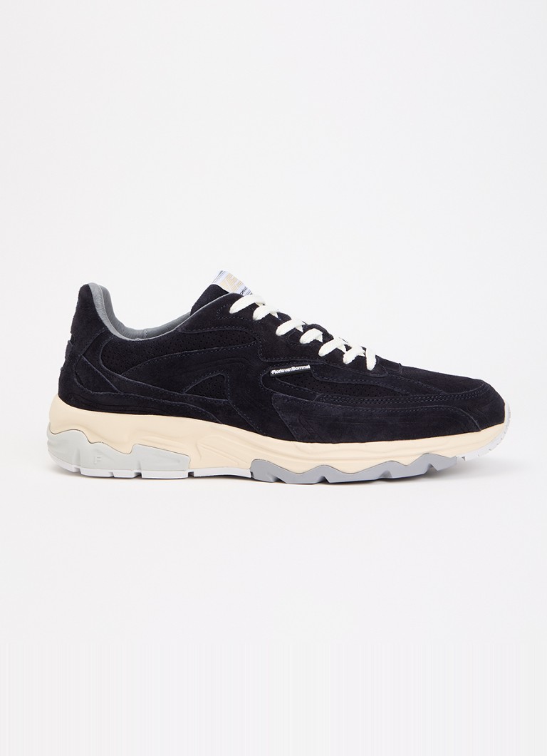 Floris van Bommel Heren De Rezer 02.06 sneaker van suède in de kleur Donkerblauw, maat: 44