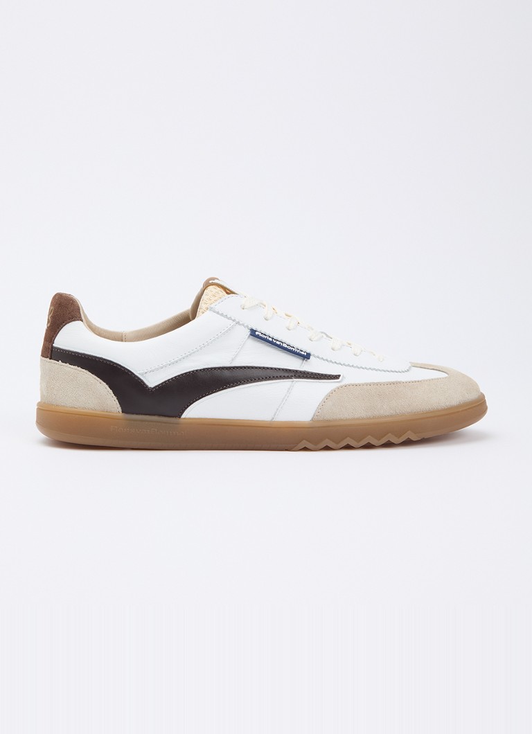 Floris van Bommel Heren De Zaler 01.22 sneaker van leer met suède details in de kleur Wit, maat: 44