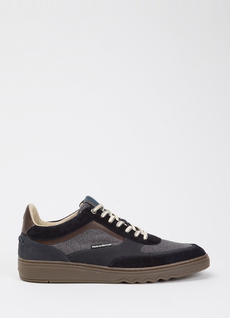 Floris van Bommel Heren De Kupster 09.03 sneaker met leren en suède details in de kleur Donkerblauw, maat: 45,3