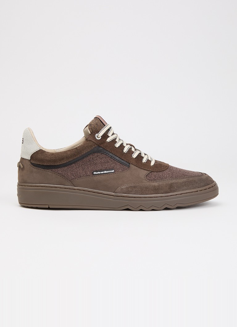 Floris van Bommel Heren De Kupster 09.00 sneaker met suède details in de kleur Bruin, maat: 45,3