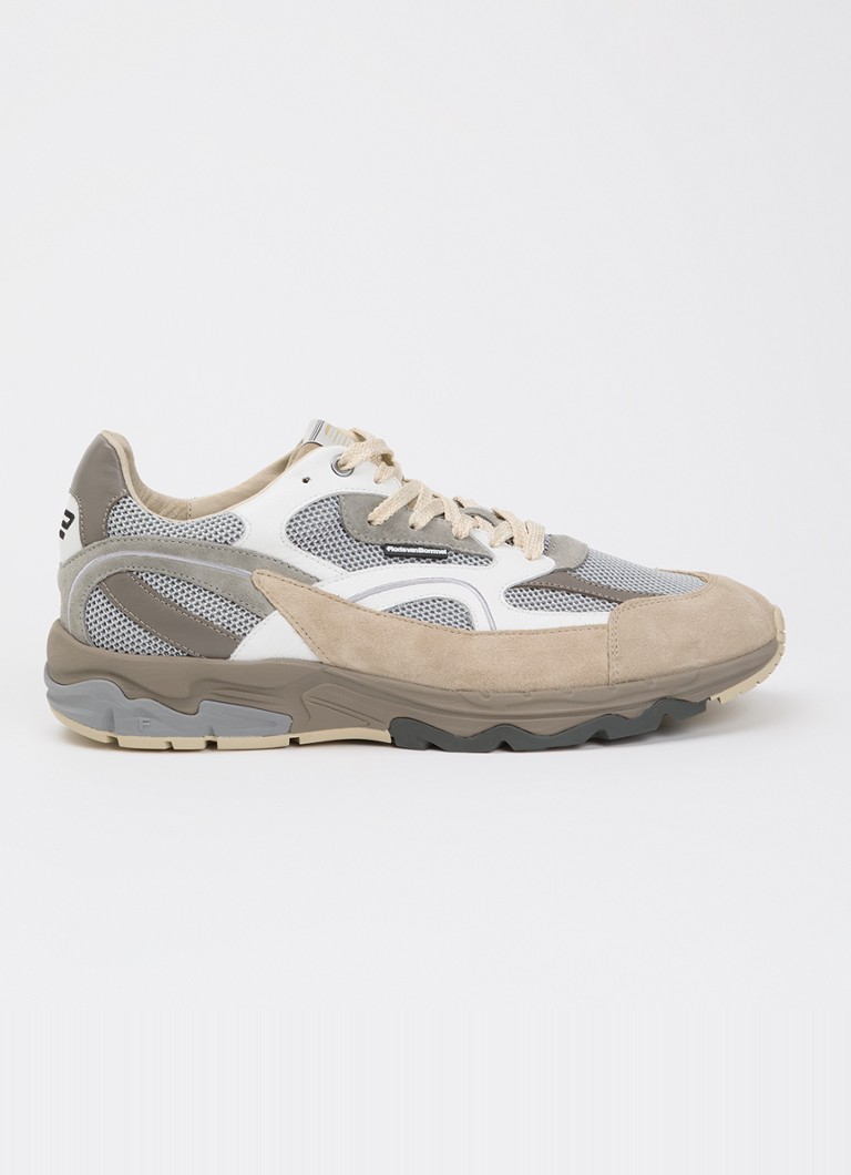 Floris van Bommel Heren De Reze 01.39 sneaker met suède details in de kleur Beige, maat: 45,3