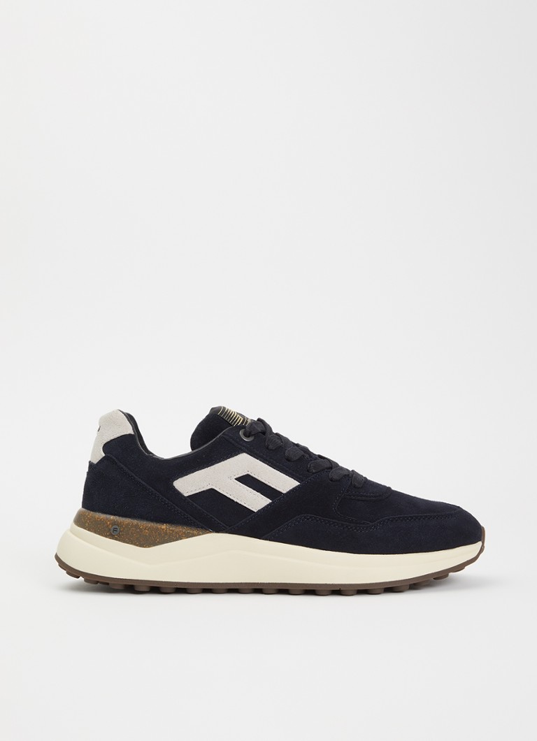 Floris van Bommel Heren De Trikker 05.01 sneaker van suède in de kleur Donkerblauw, maat: 45,3